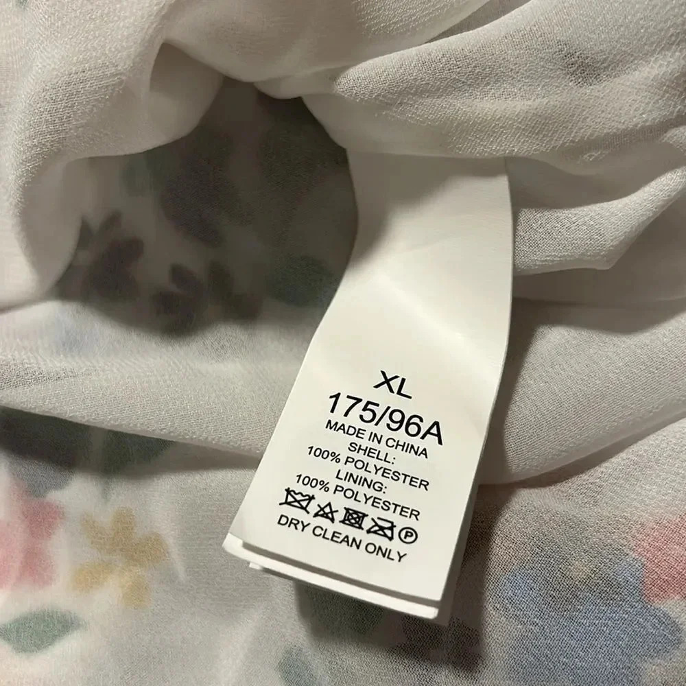 Kate Spade Sailing Floral Ruffle Blouse Ivory Multi Long Sleeve Top NWT Size XL - Picture 13 of 15